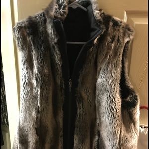 Faux fur reversible vest
